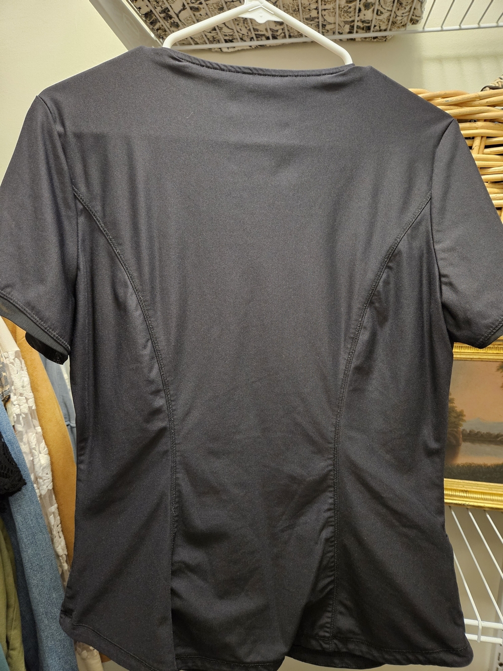 Womens Black Short-Sleeve Performance Shirt Sz Small